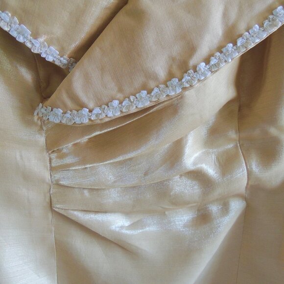 Gold Shimmery Ruched Retro 60s Costume Cosplay Cocktail Dress L/XL - Picture 6 of 11